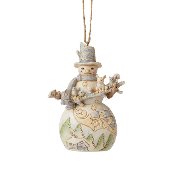 Jim Shore Woodland Snowman with Animal Friends Ornament