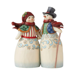 Snowman Couple Holding Hands