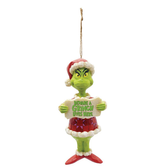 Beware a Grinch Lives Here Ornament