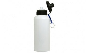 Customizable 600ml White Sport Bottle Flip Top with Carabiner