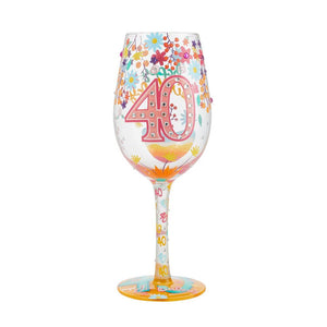 "Happy 40th Birthday" Wine Glass