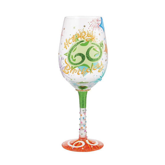 "Happy 60th Birthday" Wine Glass