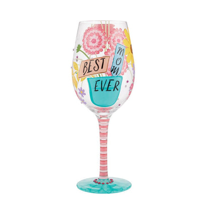 "Best Mom Ever" Wine Glass