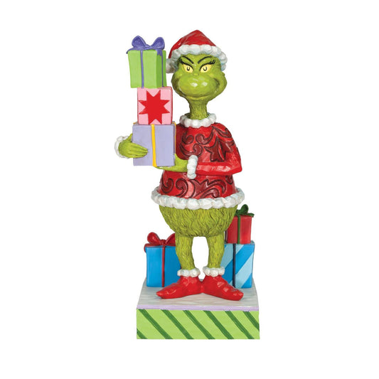 Jim Shore Grinch Holding Presents