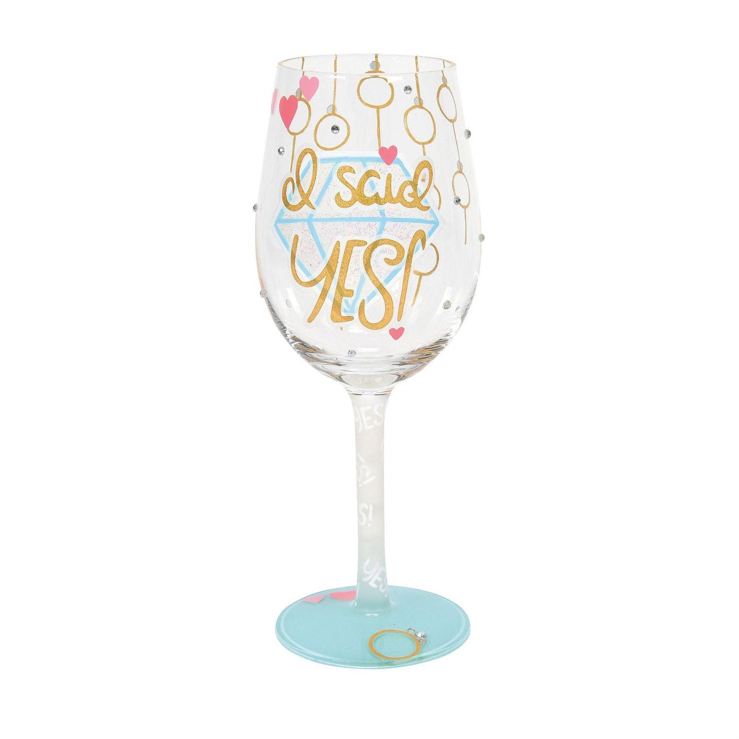 "I Said Yes" Wine Glass