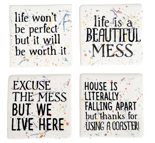 Paint Splatter Coaster Set