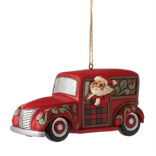 Jim Shore HG Santa Woody Wagon Ornament