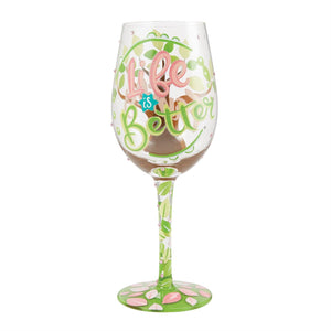 "Life is Better With Family" Wine Glass