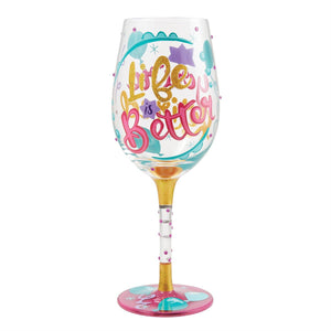 "Life is Better When You're Retired" Wine Glass