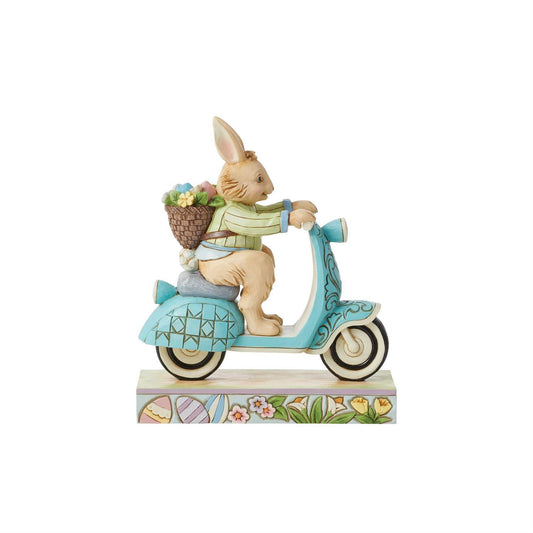 Jim Shore Bunny on Scooter Figurine