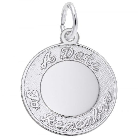 A Date to Remember Sterling Silver Charm/ 18” chain