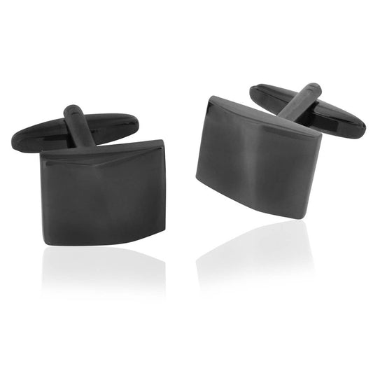 Gun Metal Angled Engraveable Cufflinks