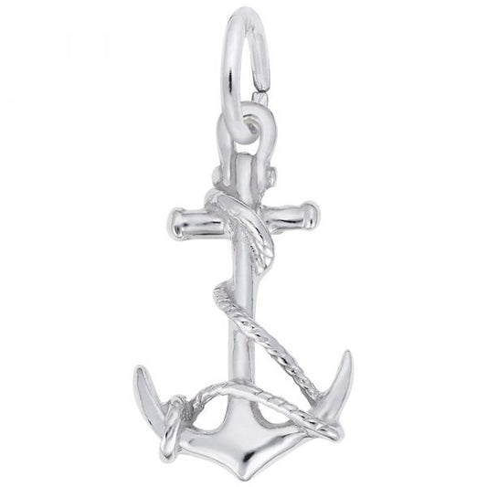 Sterling Silver Anchor with Rope Charm