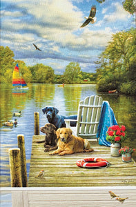 Pumpernickel Press Dogs at the Lake Birthday Card