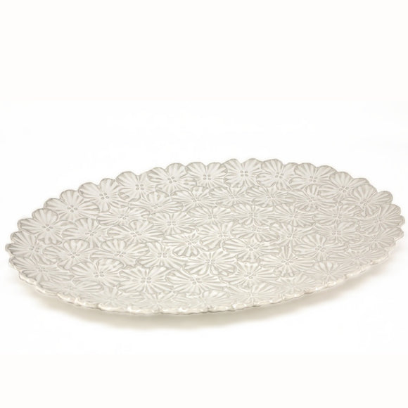 BOUQUET Textured Oval Serving Platter
