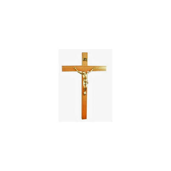 Wood Crucifix with Brass Corpus