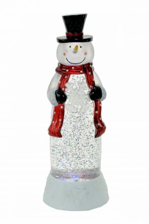White Snowman LED Snow Globe