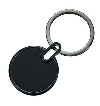 Matte Charcoal Round Keychain