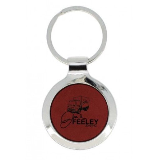 Burgundy Keychain Round