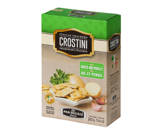 Crostini Italian Crackers with Garlic and Parsley