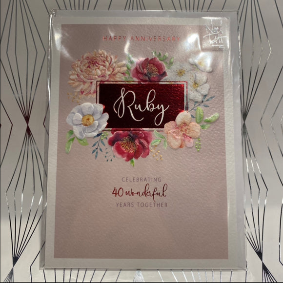 Ruby 40th Anniversary Card