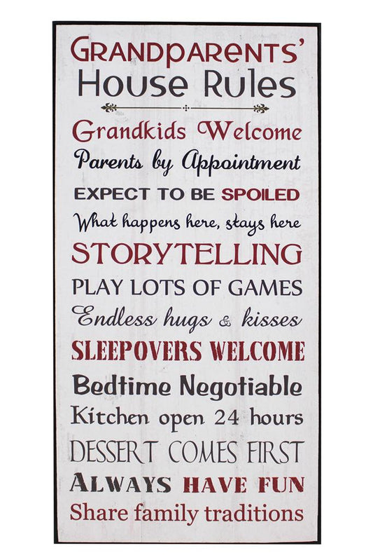 Rules at Grandparents house Sign