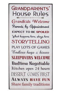 Rules at Grandparents house Sign