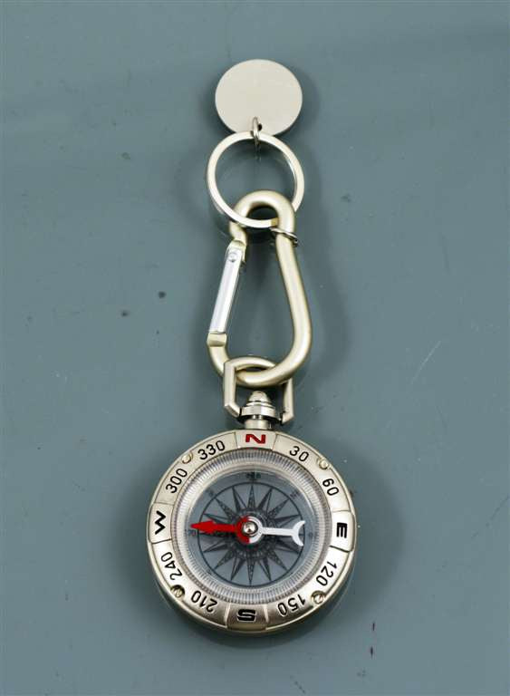 Silver Compass Keychain