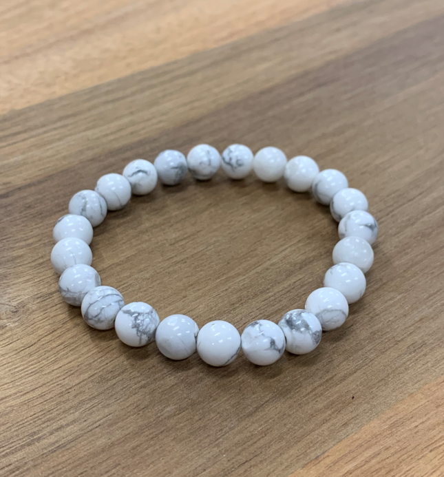 Howelite White Marble Bracelet