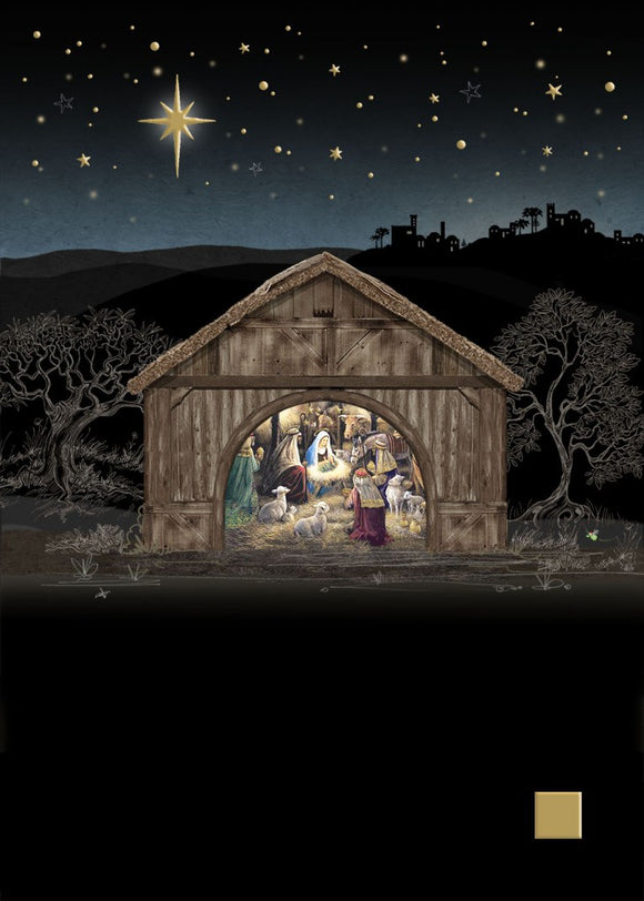 Nativity Stable Christmas Card