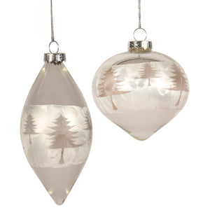 Silver Tree Glass Ornament
