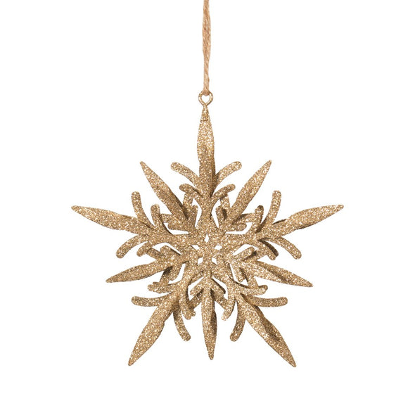 Metal Gold Snowflake Ornament
