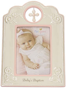 Pink Baby's Baptism Frame 4" x 6"