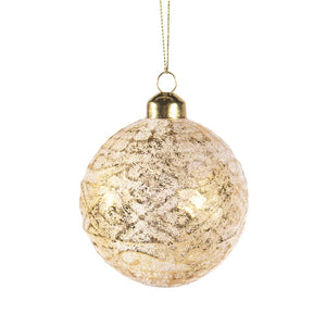 Gold Foil Round Glass Ornament