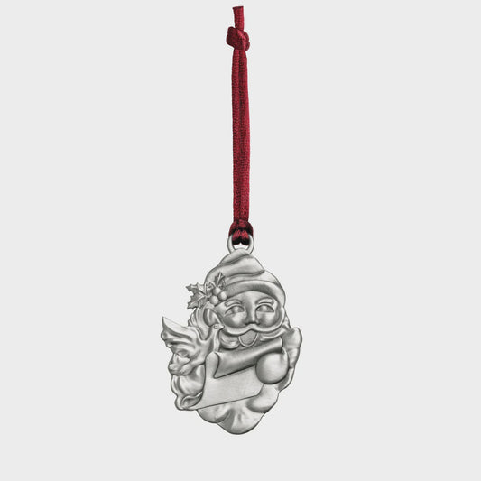 Santa & Dove Pewter Ornament