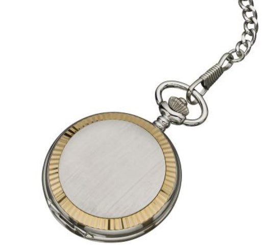 Quartz Two-Tone Gold and Silver Pocket Watch