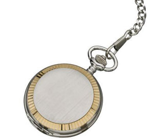 Quartz Two-Tone Gold and Silver Pocket Watch
