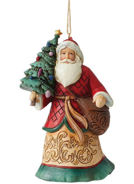 Santa with Tree and Toybag Ornament