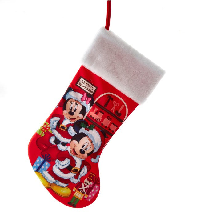 19"SANTA MICKEY & MINNIE STOCKING