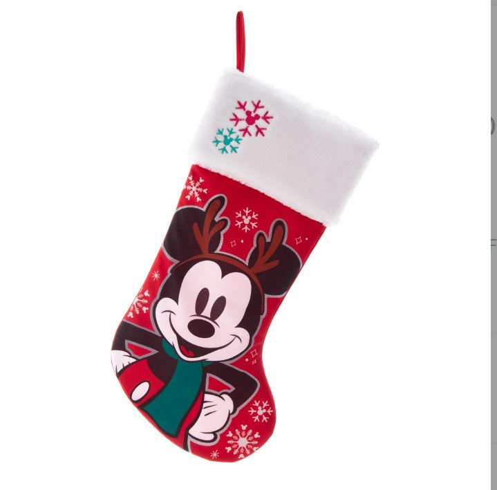 19"MICKEY EMBROIDERED CUFF STOCKING