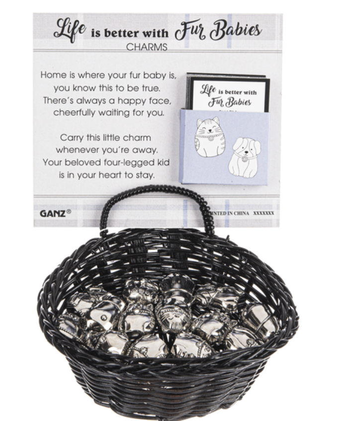 Pet Parent and Pet Mom Charms in a Basket