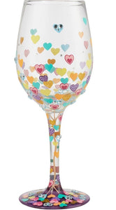 Hearts a Million Lolita Wine Glass