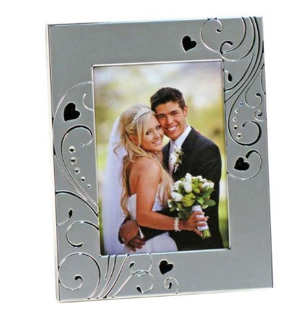 Silver Frame with Hearts 5x7