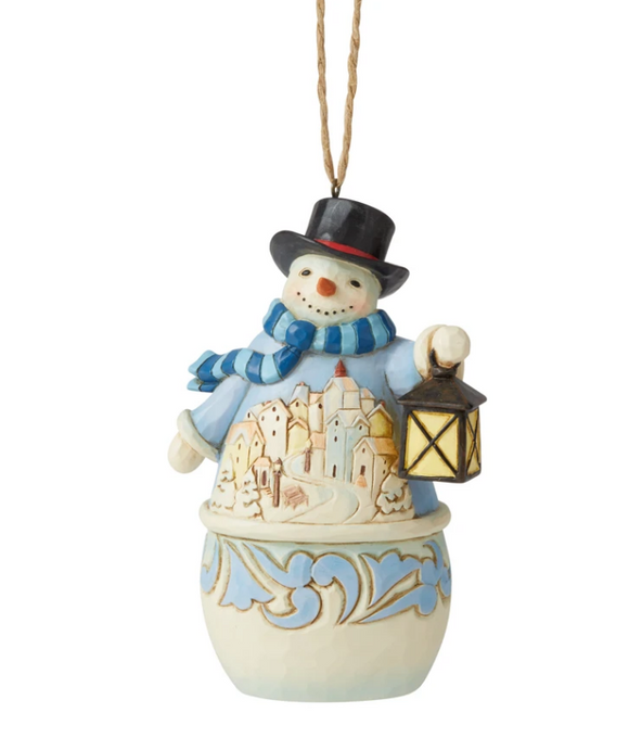 Jim Shore Snowman with Village Scene Ornament