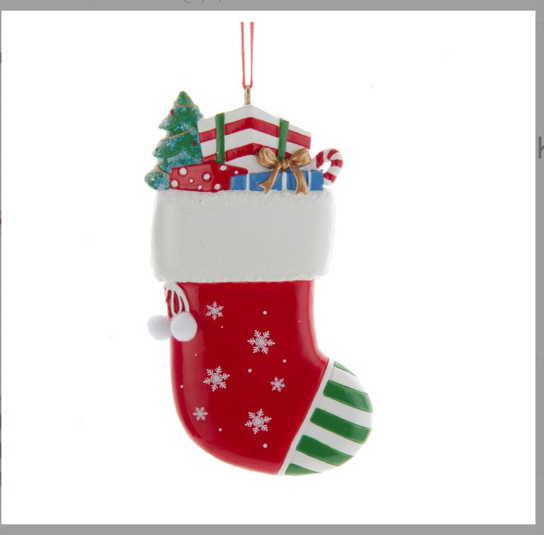 4"RESIN CHRISTMAS STOCKING ORN