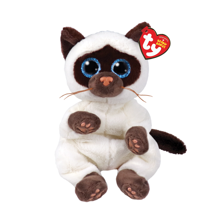 TY Plushie-Beige and Brown Siamese Cat Plush Toy - Miso