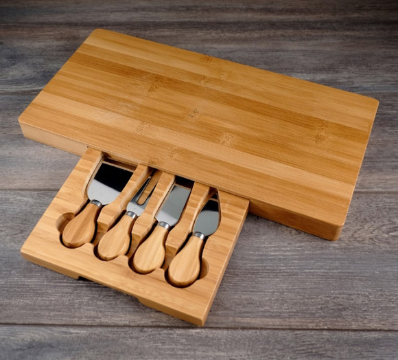 Acacia Board and Cutter Gift Set