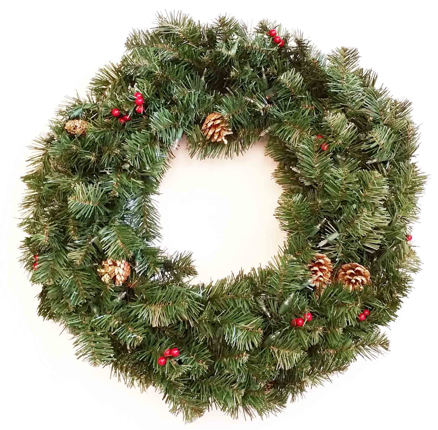 30" Pre-Lit Pine Wreath