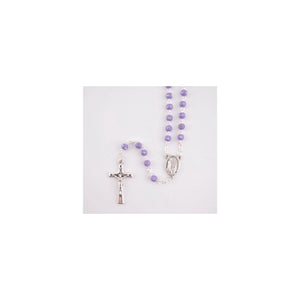 Purple Plastic Rosary with Rhinestones