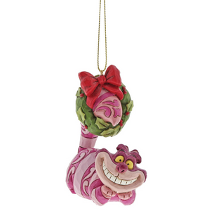 Cheshire Cat with Wreath Ornament